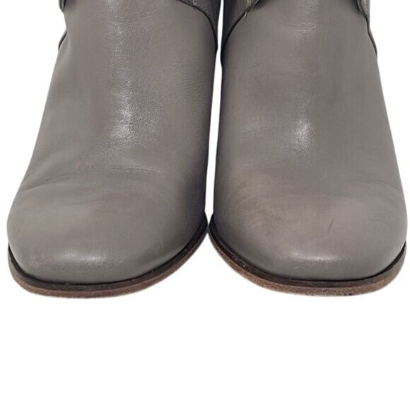 Cole Haan Gray Leather Hayden Bootie Ankle Gold Heel Size US 8.5B, 3” heel - Picture 3 of 11